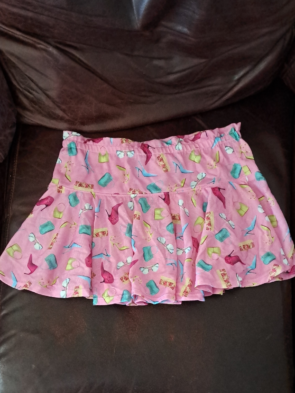 Wrangler Classic Blues Pink Novelty Shoe & Handbag Print Skirt
